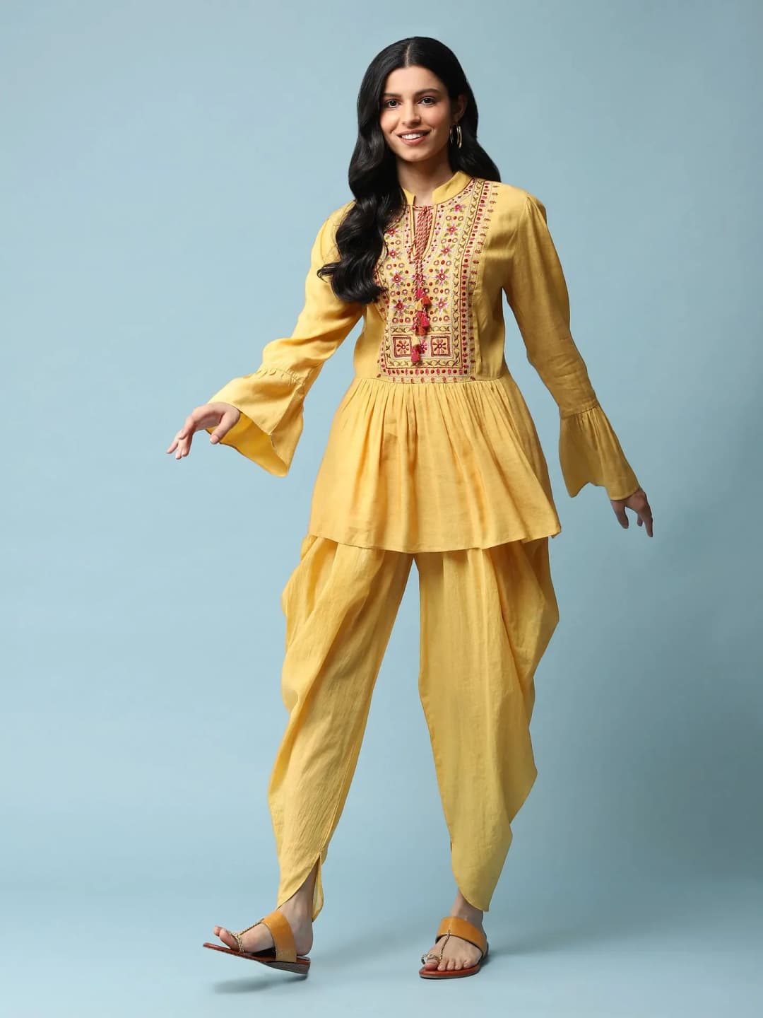 Yellow Embroidered Co-ord Set